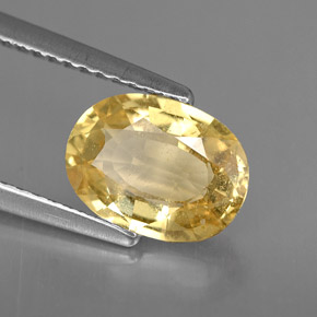 2.15캐럿 천연 레몬 크리소베릴, 타원형 컷, 9.2×6.8 mm, VS-SI
