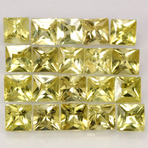 캐럿 천연 레몬 크리소베릴 보석, 스퀘어, 3.3×3.2 mm, VS