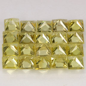 캐럿 천연 레몬 크리소베릴 보석, 스퀘어, 3.3×3.2 mm, VS
