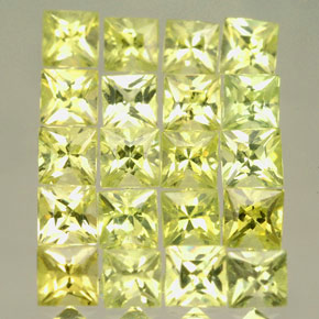 캐럿 천연 레몬 크리소베릴 보석, 스퀘어, 3.2×3.1 mm, VS