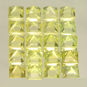 캐럿 천연 레몬 크리소베릴 보석, 스퀘어, 3.2×3.1 mm, VS