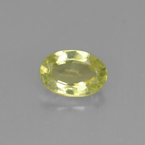 0.56캐럿 천연 옐로우 그린 크리소베릴, 타원형 컷, 5.9×4.1 mm, VVS