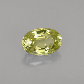0.61캐럿 천연 옐로우 그린 크리소베릴, 타원형 컷, 6×4 mm, VVS
