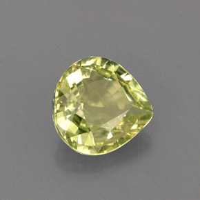 1.41캐럿 천연 라이트 라임 크리소베릴, 배 모양, 7.3×7.2 mm, VVS-VS