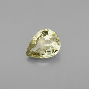 0.94캐럿 천연 골든 그린 크리소베릴, 배 모양, 7×5.3 mm, VVS