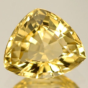 0.78캐럿 천연 옐로우 크리소베릴, 트릴리언, 6.8×5.8 mm, IF