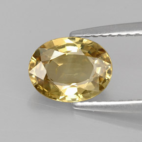 1.37캐럿 천연 골든 크리소베릴, 타원형 컷, 7.8×6.1 mm, VVS