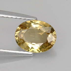 1.37캐럿 천연 골든 크리소베릴, 타원형 컷, 7.8×6.1 mm, VVS
