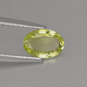 0.69캐럿 천연 골든 그린 크리소베릴, 타원형 컷, 7×4.9 mm, VVS-VS