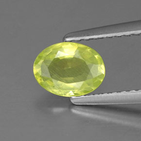 0.79캐럿 천연 골든 그린 크리소베릴, 타원형 컷, 6.7×5.1 mm, VS