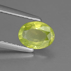 0.79캐럿 천연 골든 그린 크리소베릴, 타원형 컷, 6.7×5.1 mm, VS