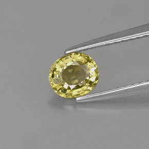 0.71캐럿 천연 녹빛 골든 크리소베릴, 타원형 컷, 5.7×4.9 mm, VVS-VS