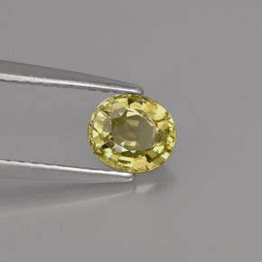 0.71캐럿 천연 녹빛 골든 크리소베릴, 타원형 컷, 5.7×4.9 mm, VVS-VS
