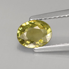 0.66캐럿 천연 골든 그린 크리소베릴, 타원형 컷, 6.4×5.1 mm, VVS-VS