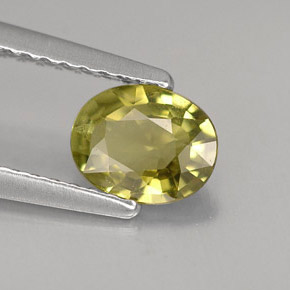 0.66캐럿 천연 골든 그린 크리소베릴, 타원형 컷, 6.4×5.1 mm, VVS-VS
