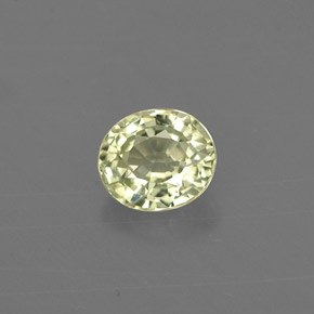 0.54캐럿 천연 옐로우 그린 크리소베릴, 타원형 컷, 5.1×4.4 mm, VVS