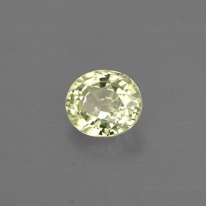 0.54캐럿 천연 옐로우 그린 크리소베릴, 타원형 컷, 5.1×4.4 mm, VVS
