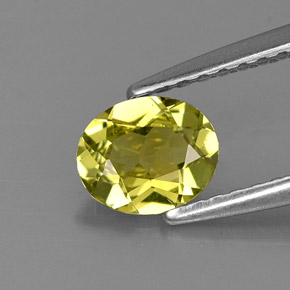 0.57캐럿 천연 골든 그린 크리소베릴, 타원형 컷, 5.9×4.9 mm, VVS