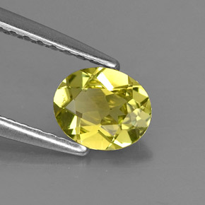 0.57캐럿 천연 골든 그린 크리소베릴, 타원형 컷, 5.9×4.9 mm, VVS