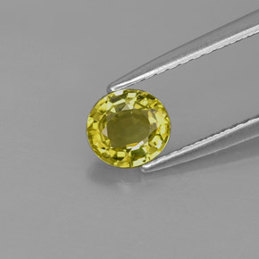 0.70캐럿 천연 골든 그린 크리소베릴, 타원형 컷, 5.5×5.1 mm, VVS