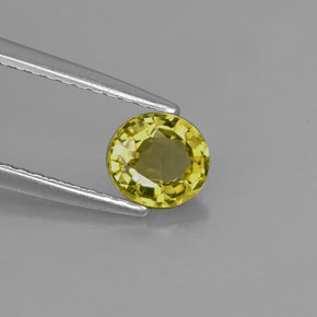 0.70캐럿 천연 골든 그린 크리소베릴, 타원형 컷, 5.5×5.1 mm, VVS