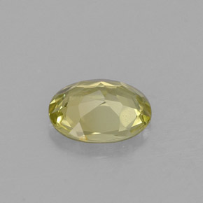 0.66캐럿 천연 옐로우 그린 크리소베릴, 타원형 컷, 6.2×5.1 mm, VVS
