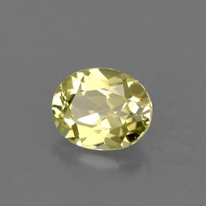 0.69캐럿 천연 옐로우 그린 크리소베릴, 타원형 컷, 6×4.8 mm, VVS