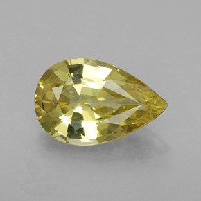 1.37캐럿 천연 녹빛 골든 크리소베릴, 배 모양, 9.1×5.9 mm, VVS-VS