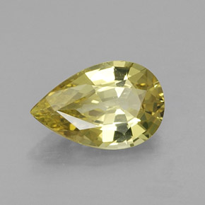 1.37캐럿 천연 녹빛 골든 크리소베릴, 배 모양, 9.1×5.9 mm, VVS-VS