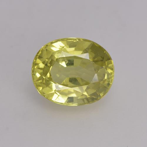 1.41캐럿 천연 옅은 노랑 크리소베릴, 타원형 컷, 6.9×5.7 mm, VS