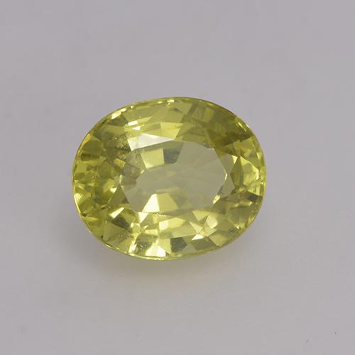 1.41캐럿 천연 옅은 노랑 크리소베릴, 타원형 컷, 6.9×5.7 mm, VS