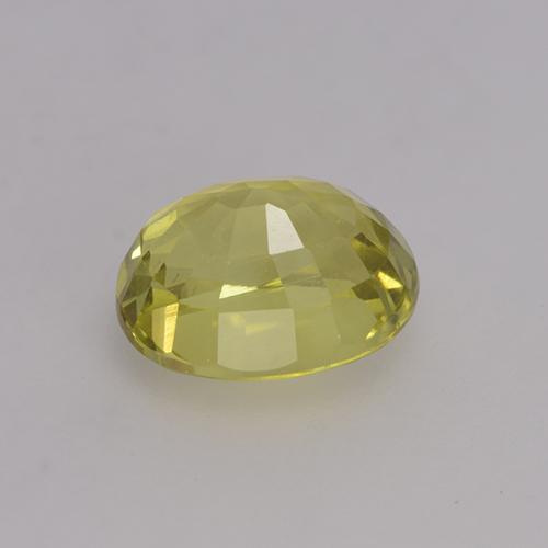 1.41캐럿 천연 옅은 노랑 크리소베릴, 타원형 컷, 6.9×5.7 mm, VS