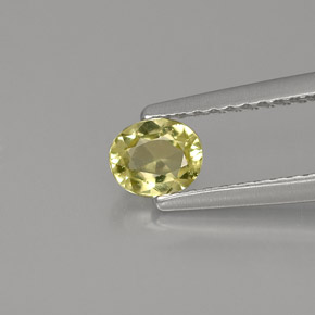 0.44캐럿 천연 옐로우 그린 크리소베릴, 타원형 컷, 4.9×4.1 mm, VS