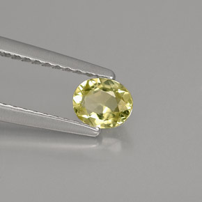 0.44캐럿 천연 옐로우 그린 크리소베릴, 타원형 컷, 4.9×4.1 mm, VS