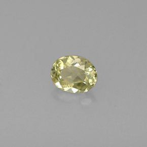 0.53캐럿 천연 라이트 라임 크리소베릴, 타원형 컷, 5.3×4.2 mm, VS