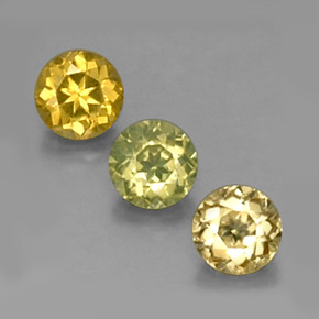 캐럿 천연 골든 그린 크리소베릴 보석, 라운드 컷, 4.34 mm, VS