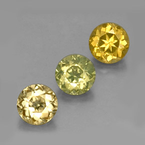 캐럿 천연 골든 그린 크리소베릴 보석, 라운드 컷, 4.34 mm, VS