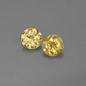 캐럿 천연 골든 그린 크리소베릴 보석, 라운드 컷, 5.13 mm, VS