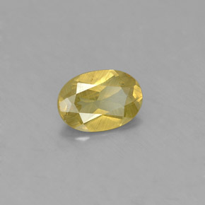 0.93캐럿 천연 골든 그린 크리소베릴, 타원형 컷, 7.2×5 mm, VS