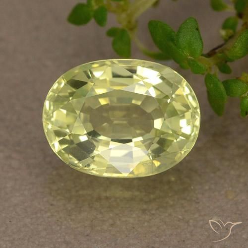 1.76캐럿 천연 Medium Light-Yellow 크리소베릴, 타원형 컷, 8.1×6.1 mm, VS