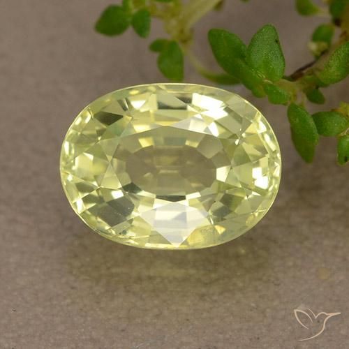1.76캐럿 천연 Medium Light-Yellow 크리소베릴, 타원형 컷, 8.1×6.1 mm, VS
