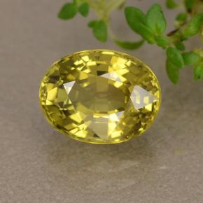 1.89캐럿 천연 골든 그린 크리소베릴, 타원형 컷, 8.1×6.3 mm, VS