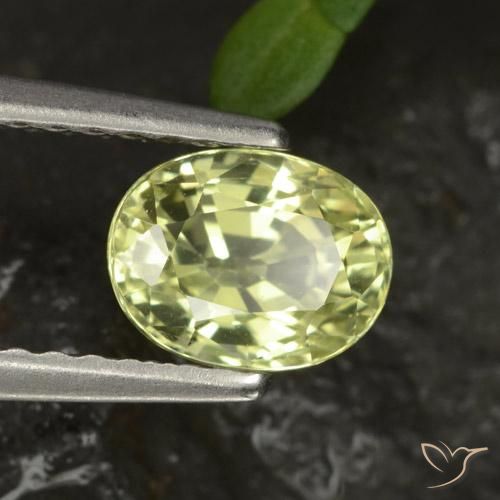 1.16ct 자연스러운 연두색 크리소베릴, 타원형, VS-SI
