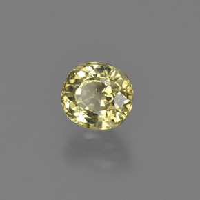 1.06캐럿 천연 골든 그린 크리소베릴, 타원형 컷, 5.8×5.4 mm, VVS-VS