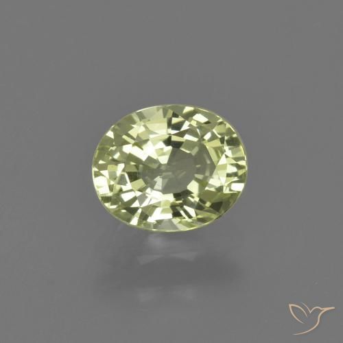 1.08캐럿 천연 라이트 그린 크리소베릴, 타원형 컷, 6.7×5.4 mm, VVS