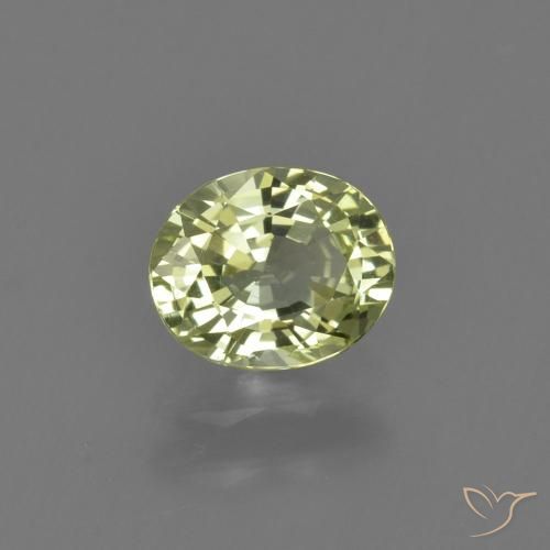 1.08캐럿 천연 라이트 그린 크리소베릴, 타원형 컷, 6.7×5.4 mm, VVS