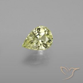 1.28ct 자연스러운 연노랑 크리소베릴, 배 모양, VVS