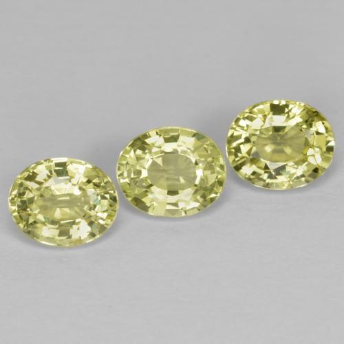 1.58캐럿 천연 그린 옐로우 크리소베릴 보석, 타원형 컷, 5.1×4.2 mm, VVS-VS