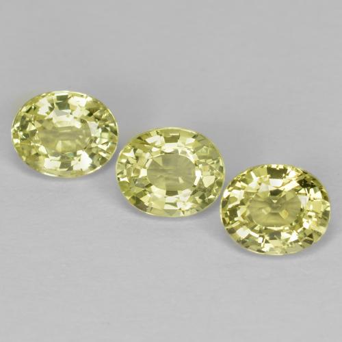 1.58캐럿 천연 그린 옐로우 크리소베릴 보석, 타원형 컷, 5.1×4.2 mm, VVS-VS