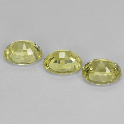 1.58캐럿 천연 그린 옐로우 크리소베릴 보석, 타원형 컷, 5.1×4.2 mm, VVS-VS